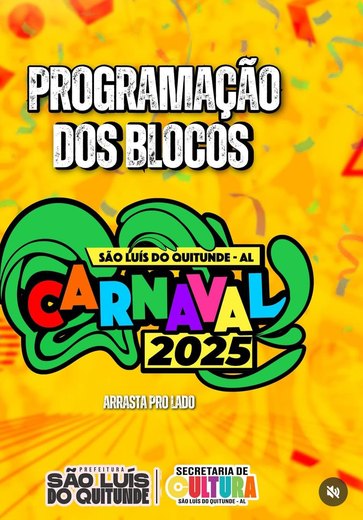 Prefeitura divulga programação dos blocos carnavalescos de São Luís do Quitunde