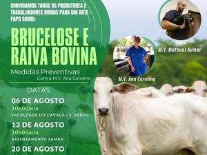 Maragogi sediará série de debates sobre brucelose e raiva bovina