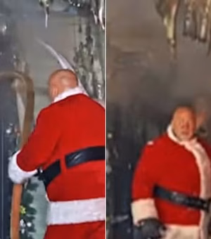 Bombeiro combate incêndio vestido de Papai Noel e comove a web