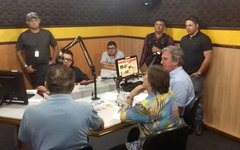 Collor, Célia Rocha e Severino Leão em entrevista a Alves Correia na Rádio Gazeta FM Arapiraca