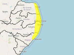 Inmet emite aviso de chuvas intensas para Alagoas e outros três estados do NE