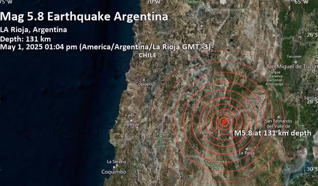 [Vídeo] Terremoto de magnitude 5,9 atinge Argentina; imprensa local relata fumaça no chão
