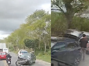 Colisão entre dois veículos deixa três pessoas feridas na BR-316 em Pilar