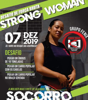 Strong woman Socorro Oliveira vai puxar um ônibus de dez toneladas no dia 7 de dezembro