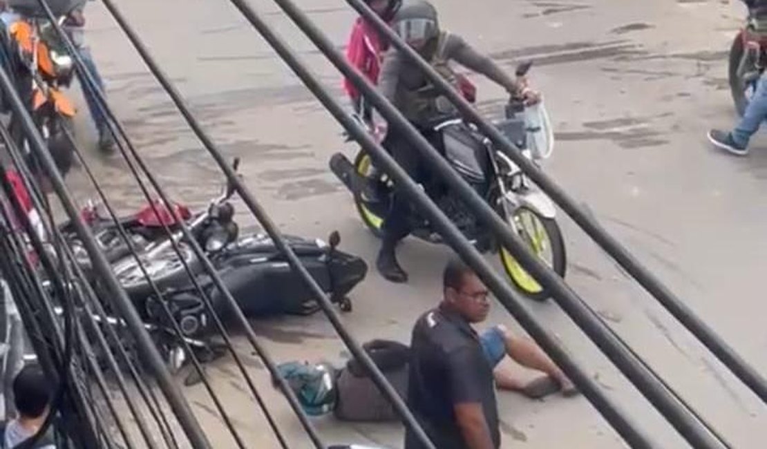 Colisão entre motos deixa dois homens feridos em Palmeira dos Índios