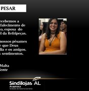 Sindlojas publica nota de pesar pela morte de empresária arapiraquense