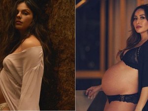 Isis Valverde se diverte e diz que corre risco de ter bebê com Sabrina Sato