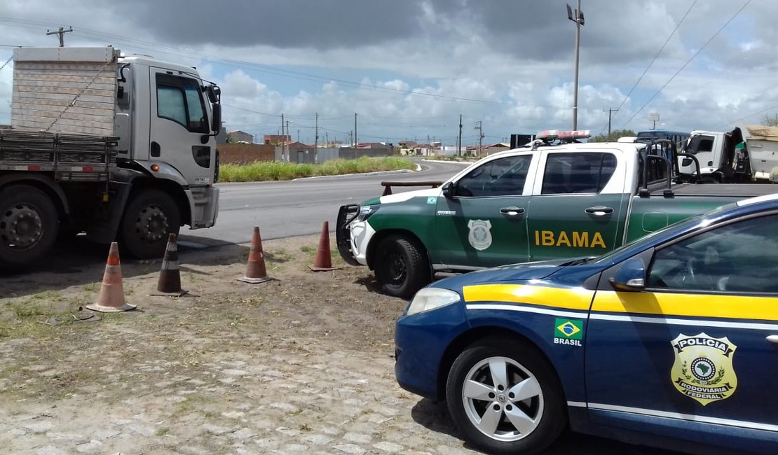 PRF realiza operação integrada com o Ibama para para fiscalizar transportes de carga