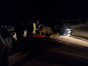 Militares ficam feridos após viatura capotar durante perseguição no bairro do São Jorge