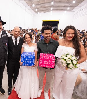 Com apoio de Gabi e Gilberto Gonçalves, casamento coletivo reúne mais de 120 casais em Rio Largo