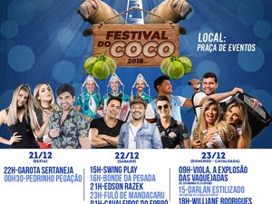 Prefeitura de Porto de Pedras anuncia programação do Festival do Coco