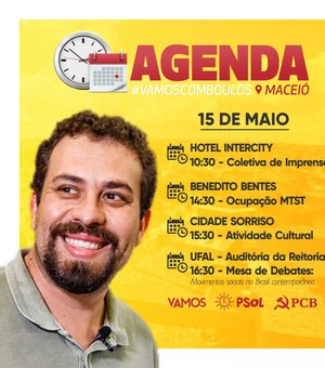 Pré-candidato, Guilherme Boulos cumpre agenda em Maceió nesta terça (15)