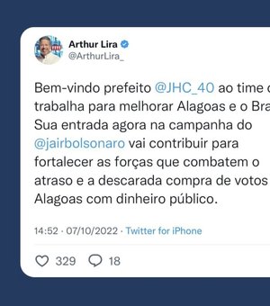 Arthur Lira recepciona JHC na campanha de Bolsonaro