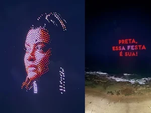 Preta Gil ganha homenagem emocionante com show de drones em Salvador