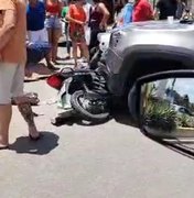 Colisão entre carro e moto é registrada na cidade de Arapiraca