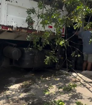 Caminhão desgovernado atravessa BR-104 e atinge barraca de acarajé em frente à Ufal
