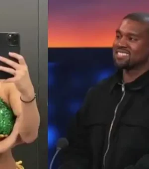 Esposa de Kanye West sai à rua completamente nua
