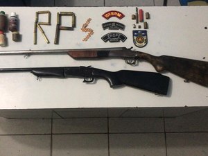 Agricultor é vítima de disparo acidental e 10º BPM localiza armas, munições e pólvora 