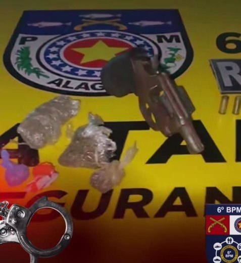 Polícia prende homem com arma e drogas após perseguição em Porto Calvo
