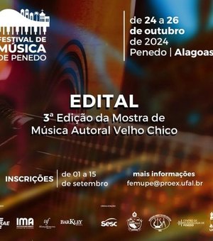 Festival de Música de Penedo está com inscrições abertas para 3ª Mostra Autoral