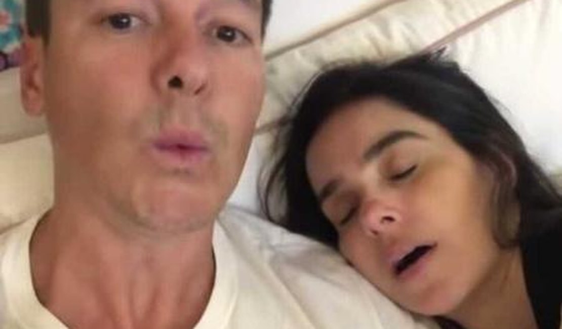 Rodrigo Faro filma mulher dormindo de boca aberta e fã diz: 'Vai te matar'