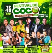 Prefeitura de Porto de Pedras anuncia programação do Festival do Coco