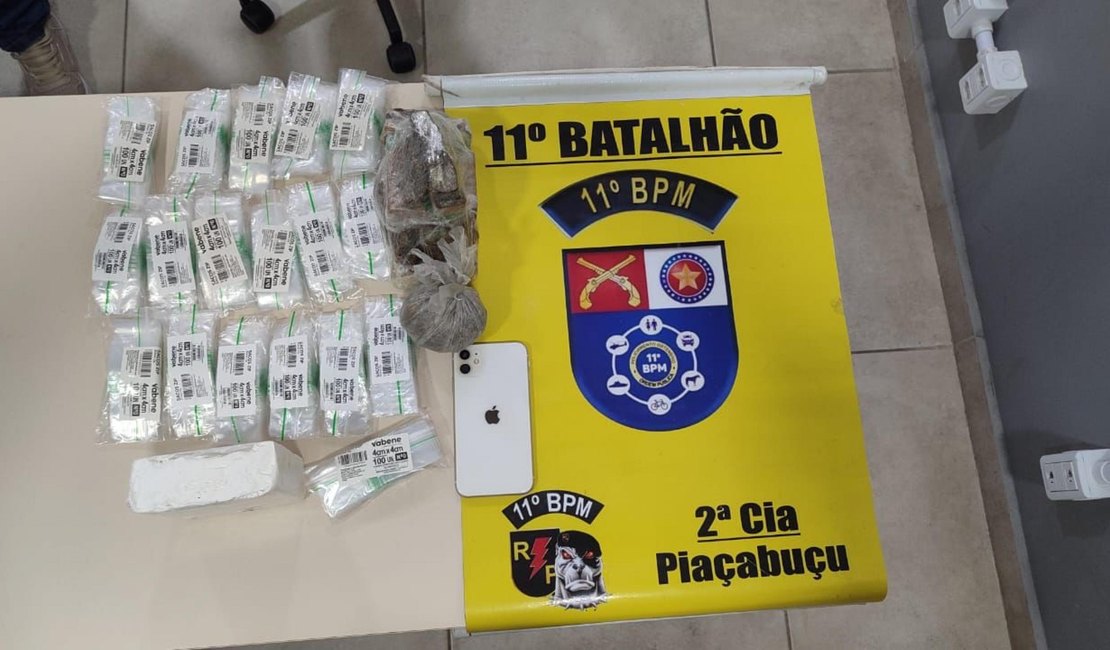 PM apreende drogas e prende suspeito de tentativa de homicídio no interior de AL