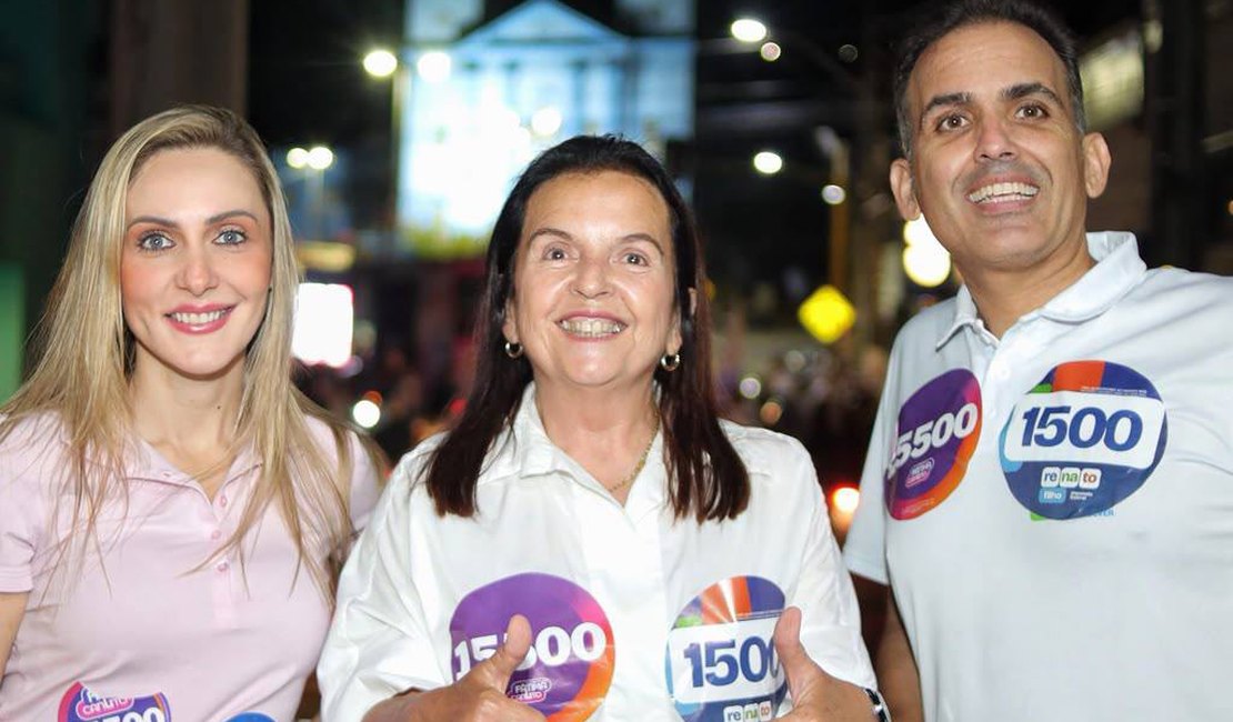 Renato Filho e Fátima Canuto mobilizam Pilar em grande carreata da campanha