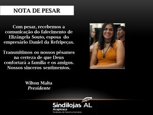Sindlojas publica nota de pesar pela morte de empresária arapiraquense