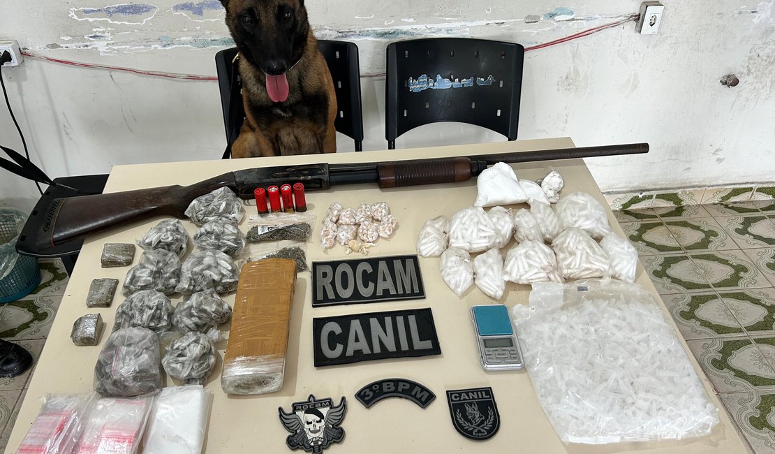 Polícia apreende grande quantidade de drogas no bairro Canafístula, em Arapiraca