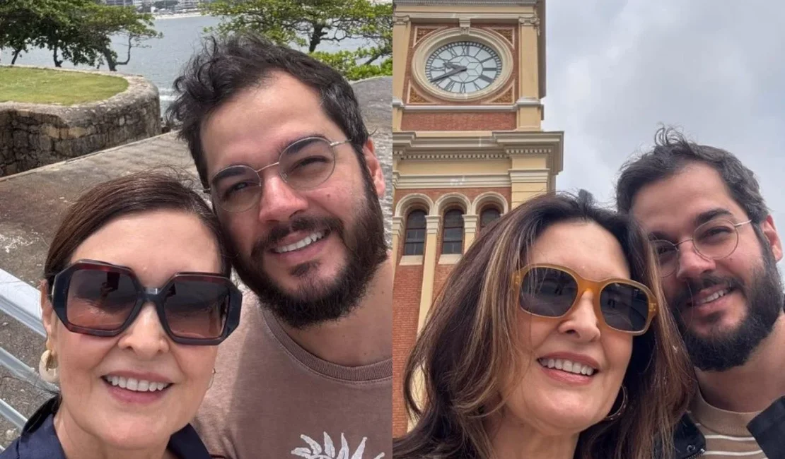Fátima Bernardes comemora 8 anos de namoro com Túlio Gadêlha