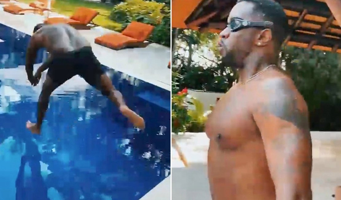 Rapper Diddy viraliza nas redes com vídeo de mergulho desengonçado