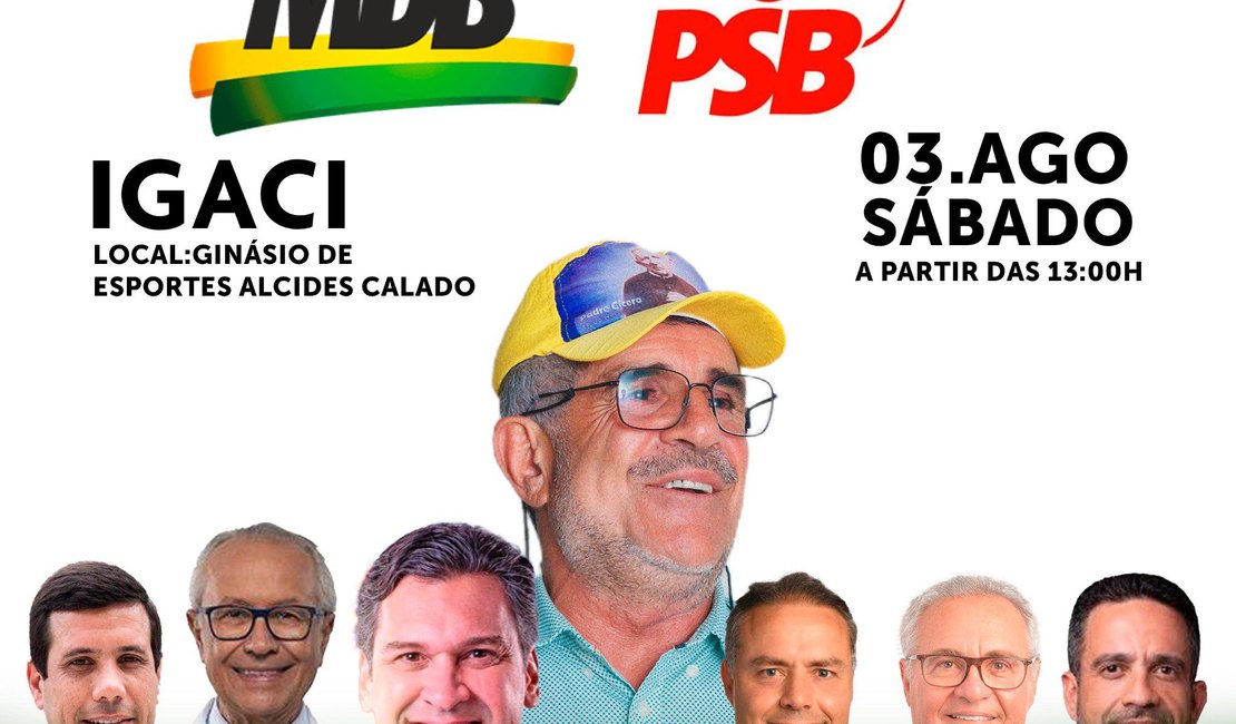 MDB/PSB divulgam data de convenção que deverá definir candidatura de Petrúcio Barbosa à reeleição em Igaci