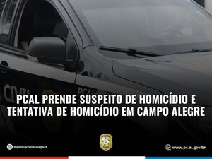 PCAL prende suspeito de homicídio e tentativa de homicídio em Campo Alegre