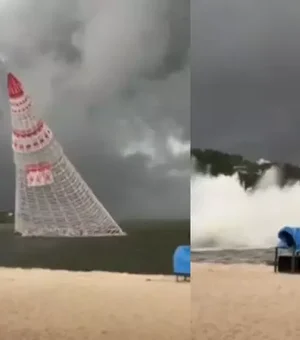 Temporal derruba árvore de Natal e mata uma pessoa no Rio de Janeiro