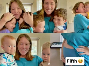 Mãe de 14 filhos viraliza ao mostrar que está na 5ª gestação gemelar