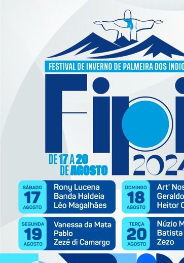 Festival de Inverno de Palmeira dos Índios tem programação divulgada