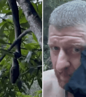 [Vídeo]   Homem é mordido no rosto ao tentar gravar serpente de perto na Austrália