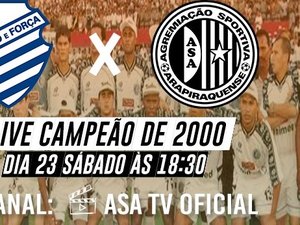 [Vídeo] Com reprise do título 2000, ASA TV oficial promove live beneficente 
