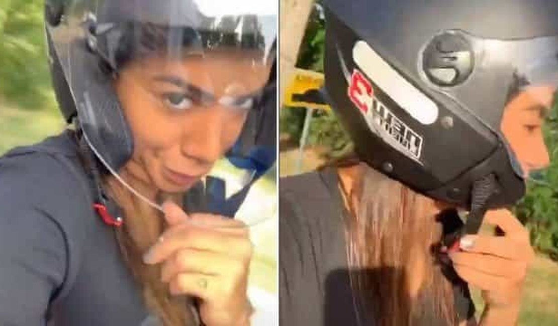 Anitta pega mototáxi para renovar passaporte no Rio de Janeiro