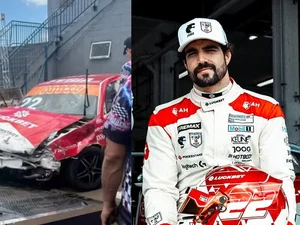 Caio Castro sofre acidente de carro durante treino de corrida
