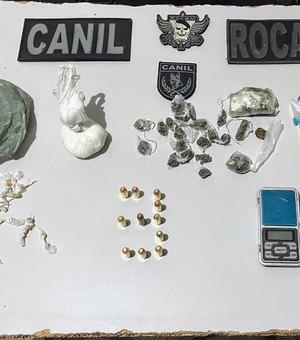 Homem é preso com maconha, crack, cocaína e munições em Arapiraca