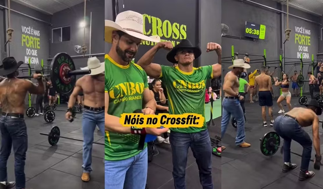 'Crossfiteiros do agro' viralizam ao treinar de chapéu, bota e fivela