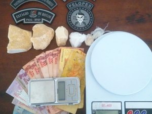 Homem é preso com crack, dinheiro e balanças de precisão em Arapiraca