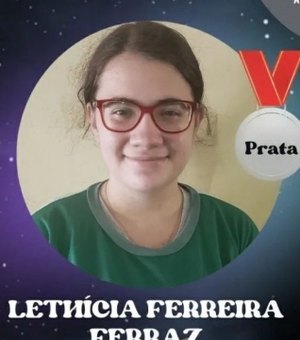 Aluna da rede municipal leva medalha de prata em olimpíada Brasileira de Astronomia e Astronáutica