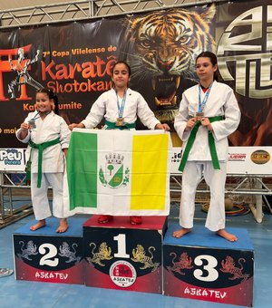 Arapiraquense Vitória celebra mais um título na carreira na 7ª Copa Vilelense de Karatê