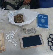 Durante patrulhamento, polícia flagra homem com cocaína e maconha 