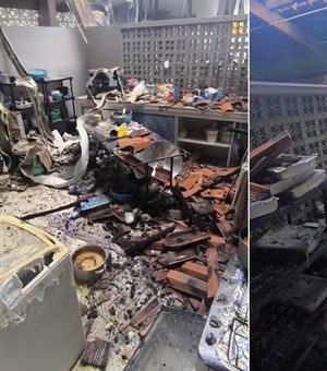 Incêndio após troca de botijão de gás destrói parte de residência em Maceió