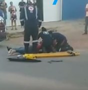 Mototaxista e passageira se ferem em acidente no bairro Juca Sampaio, em Palmeira dos Índios
