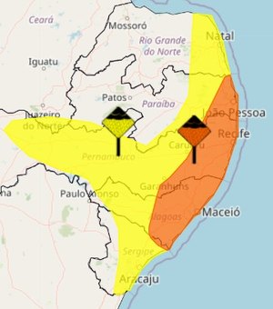 Inmet emite novo alerta de chuva intensa e 84 municípios de AL estão sob aviso